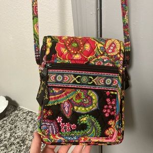Vera Bradley Cross Body Purse Black Colorful